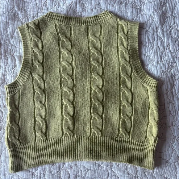 Iets Frans V-Neck Sweater Vest - Light Green - Picture 3 of 4